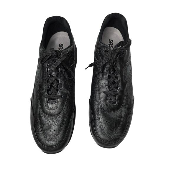 SAS Men's Shoes Journey Black Leather Orthopedic Sneaker Shoe Comfort Lace Up - Picture 7 of 16